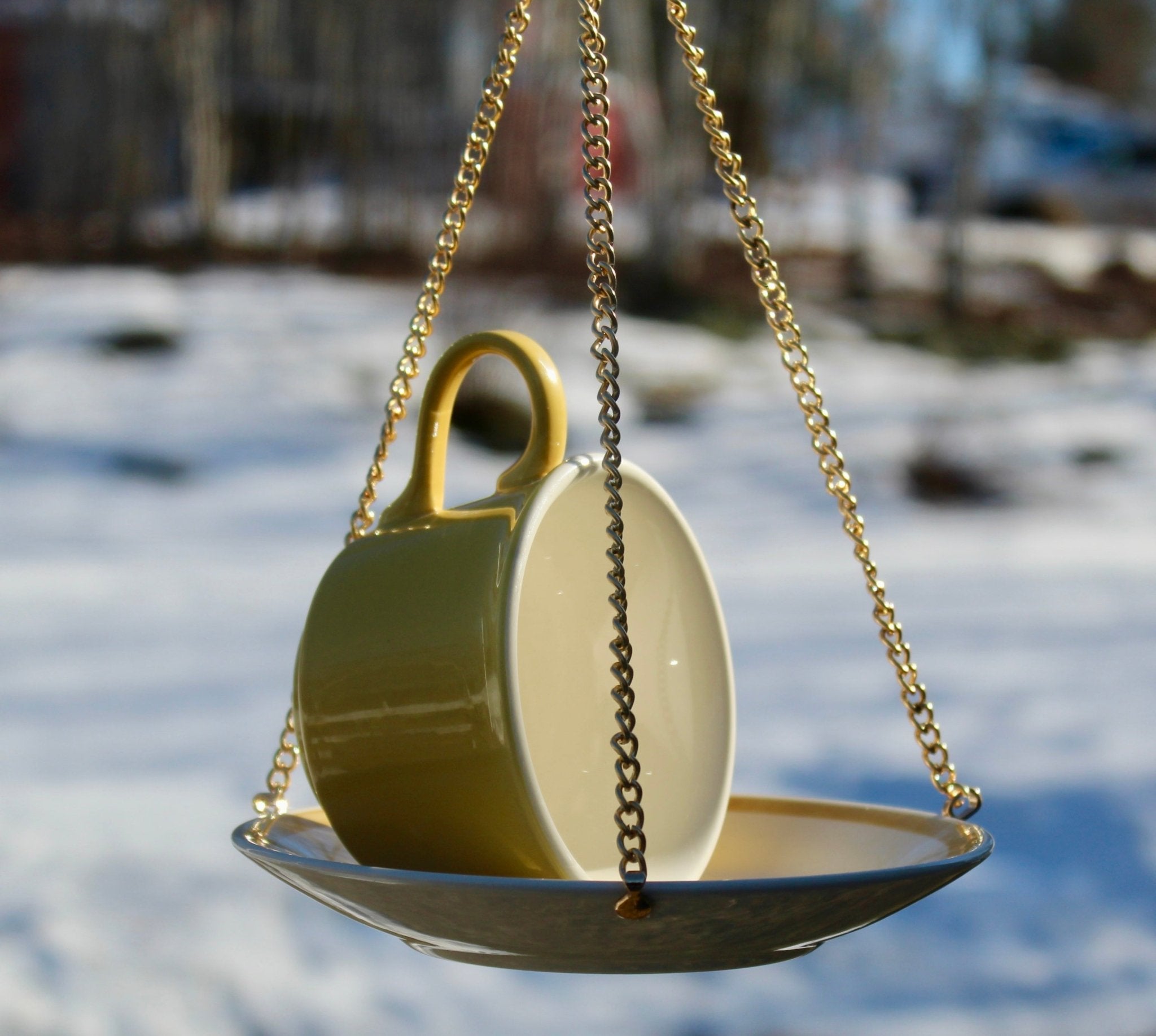 Teacup Bird Feeder - My Cozy Knick Knacks