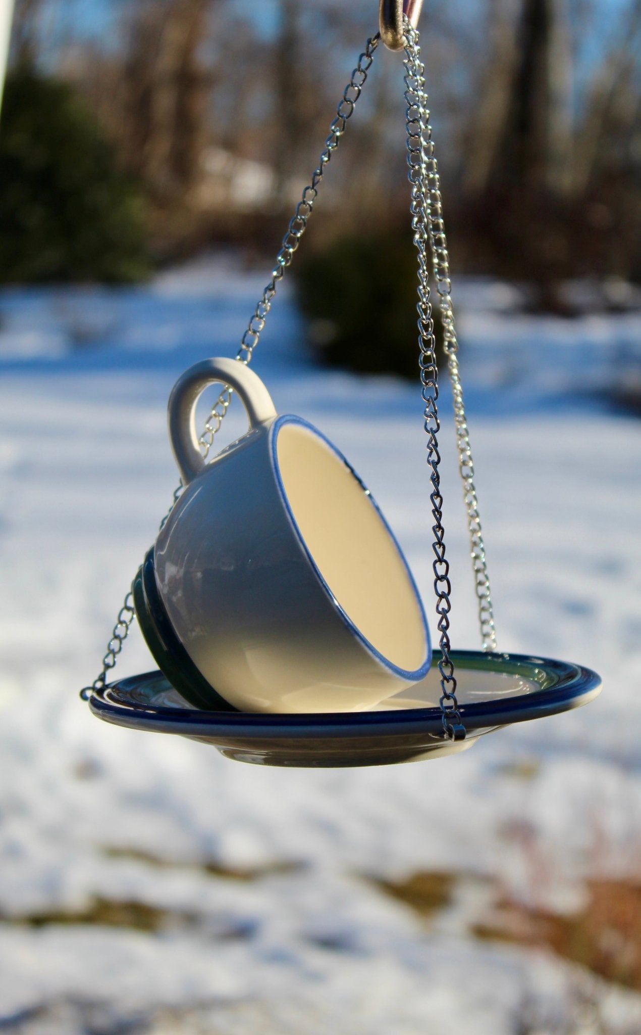 Teacup Bird Feeder - My Cozy Knick Knacks